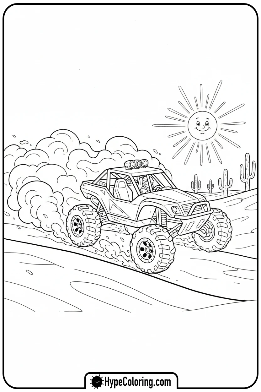 hot-wheels-buggy-in-desert - hot wheels color pages
