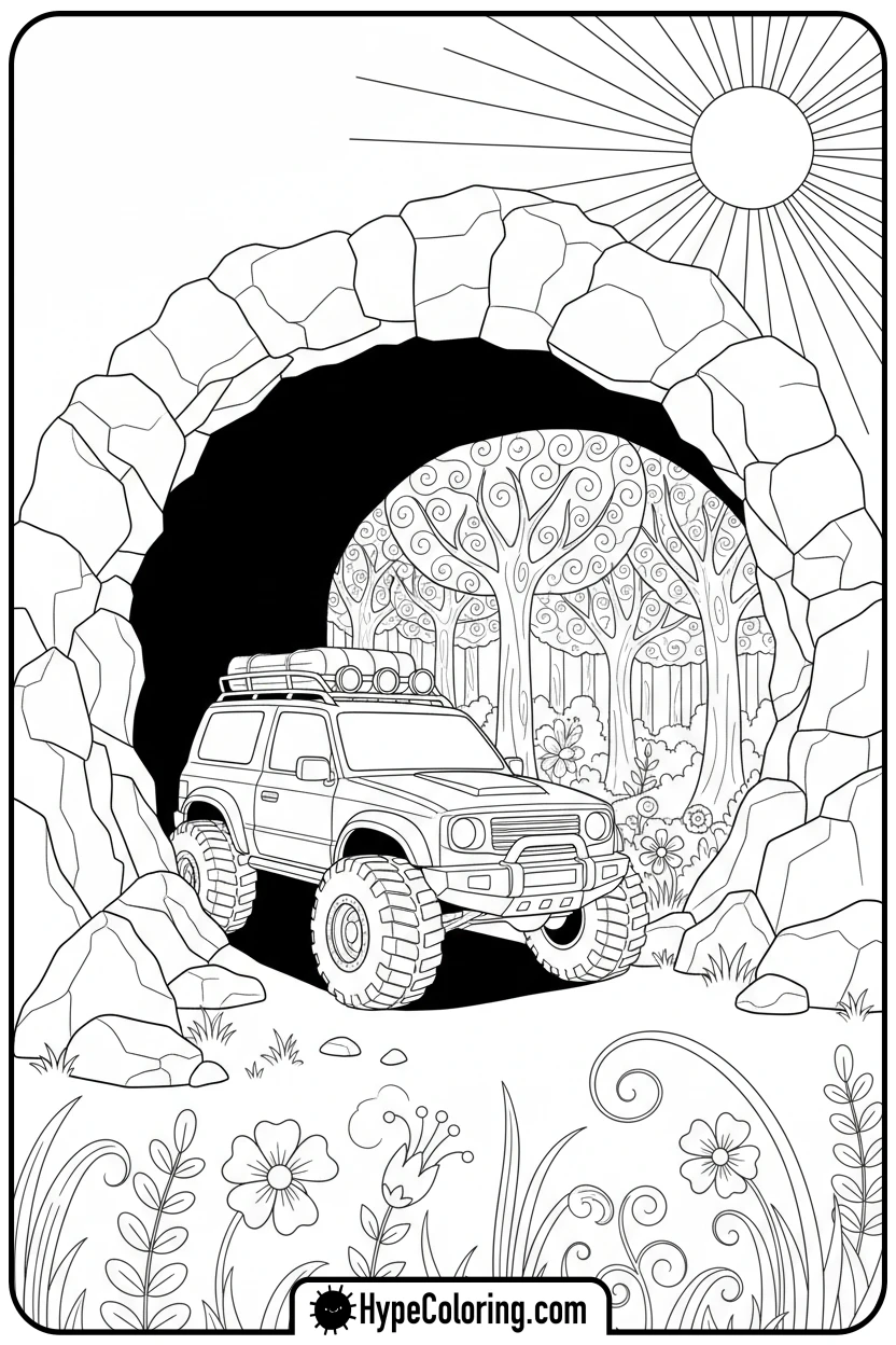 hot-wheels-car-exiting-tunnel - hot wheels color pages