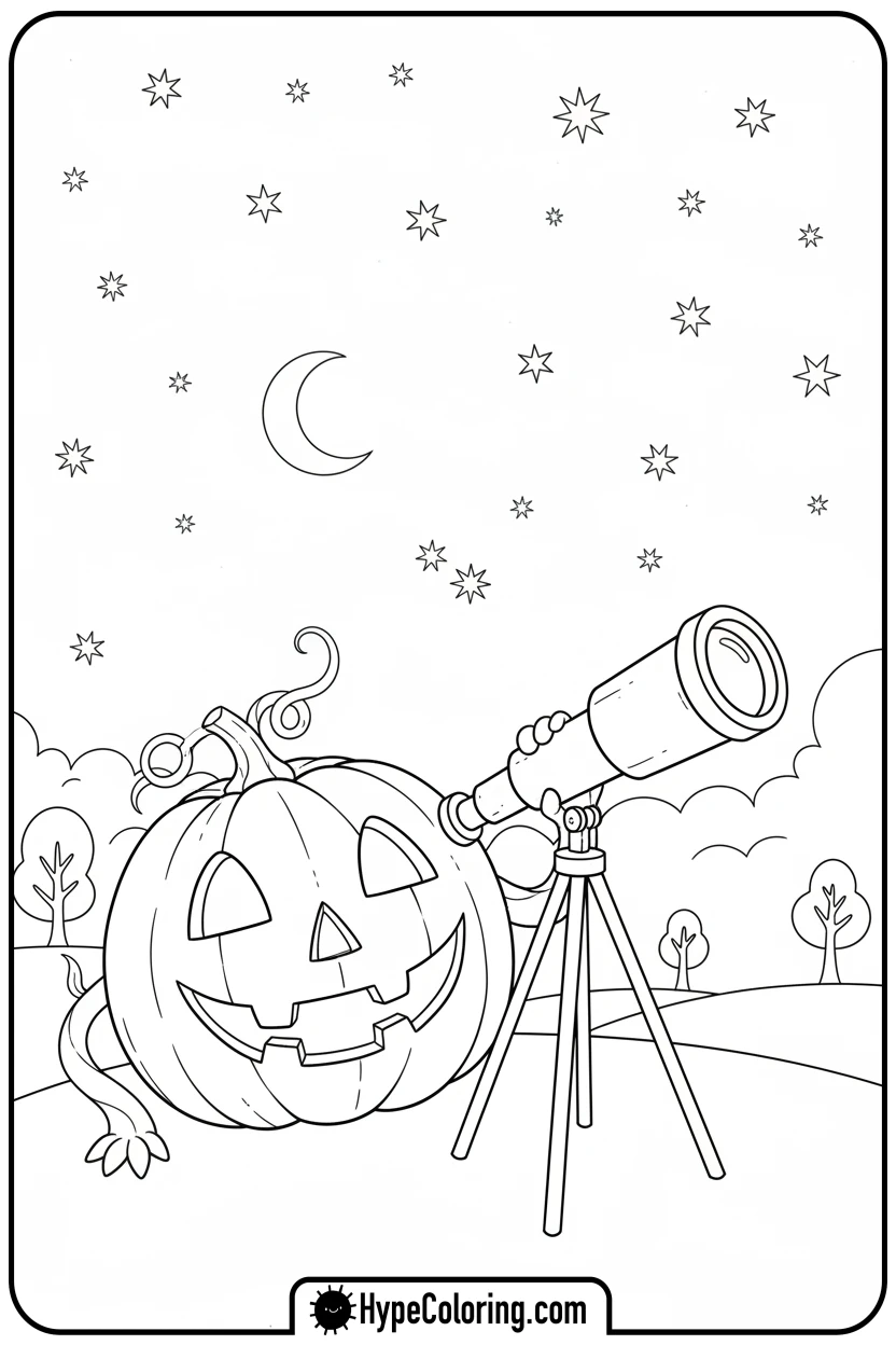 jack-o-lantern-stargazing - jack o lantern coloring pages