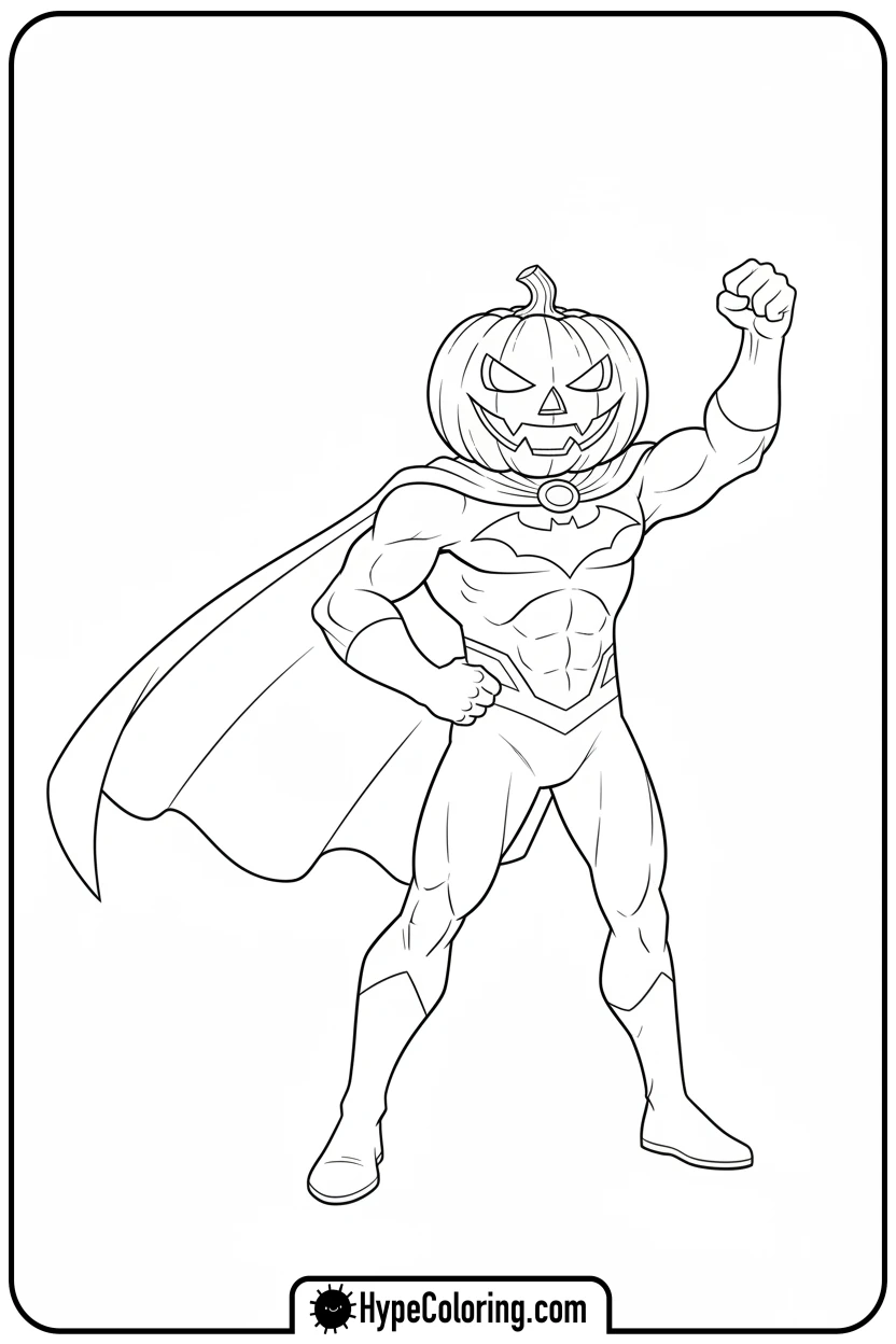 superhero-jack-o-lantern - jack o lantern coloring pages