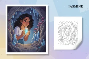 jasmine-cautiously-peering-into-the - jasmine coloring page