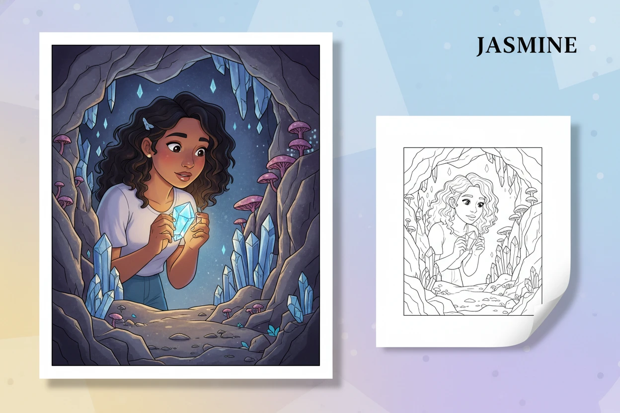 jasmine-cautiously-peering-into-the - jasmine coloring page