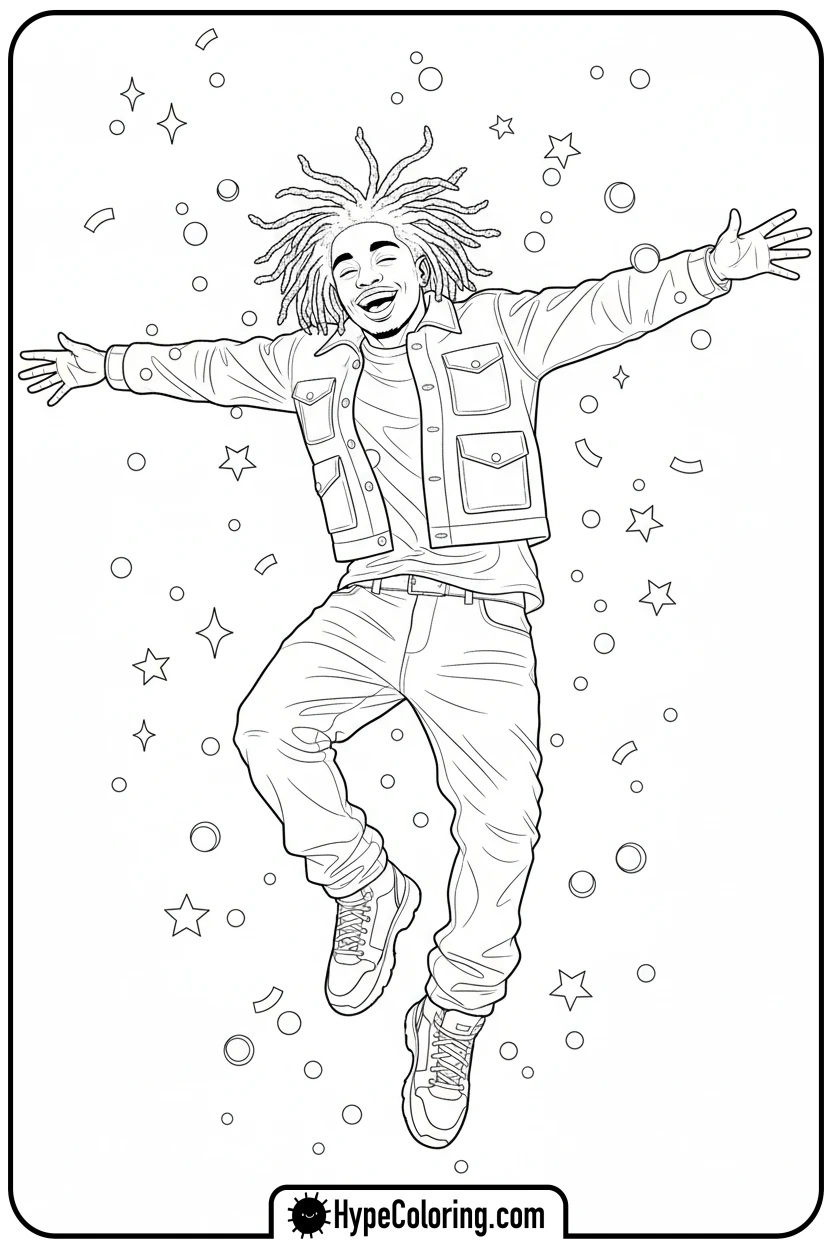 juice-wrld-dancing-with-confetti - juice wrld color page