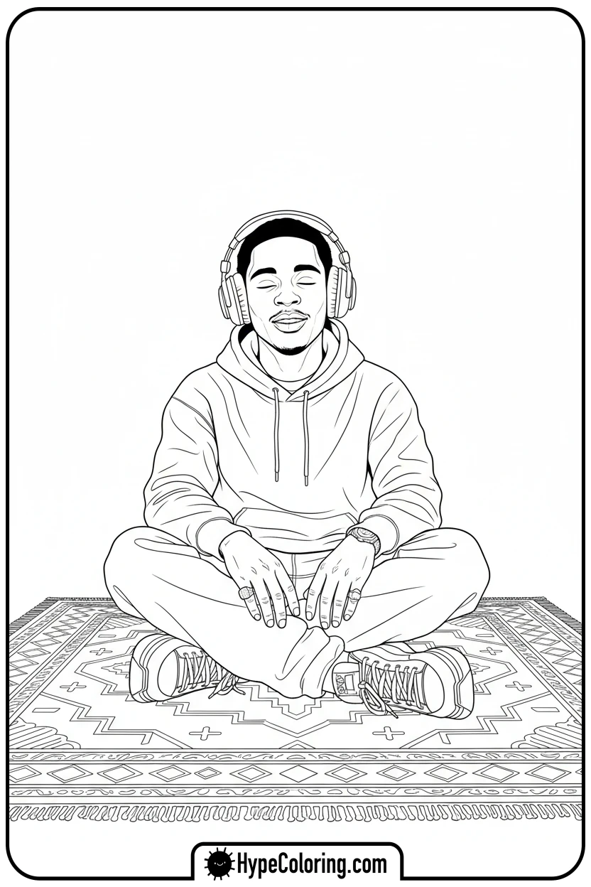 juice-wrld-listening-to-music - juice wrld color page