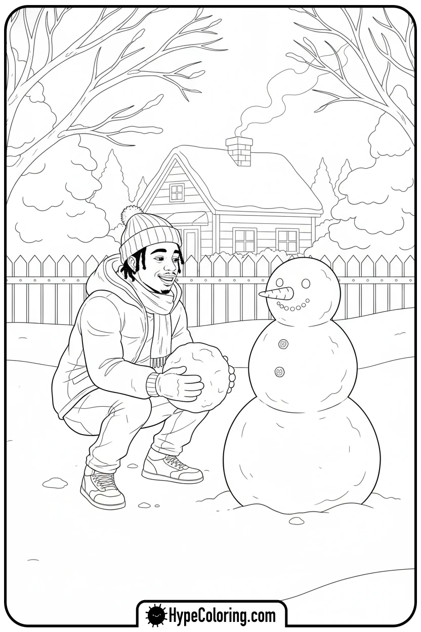 juice-wrld-building-snowman - juice wrld color page