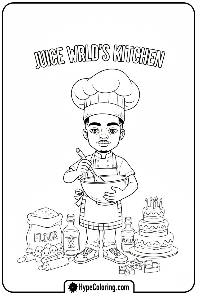 juice-wrld-baking-as-a-chef - juice wrld color page