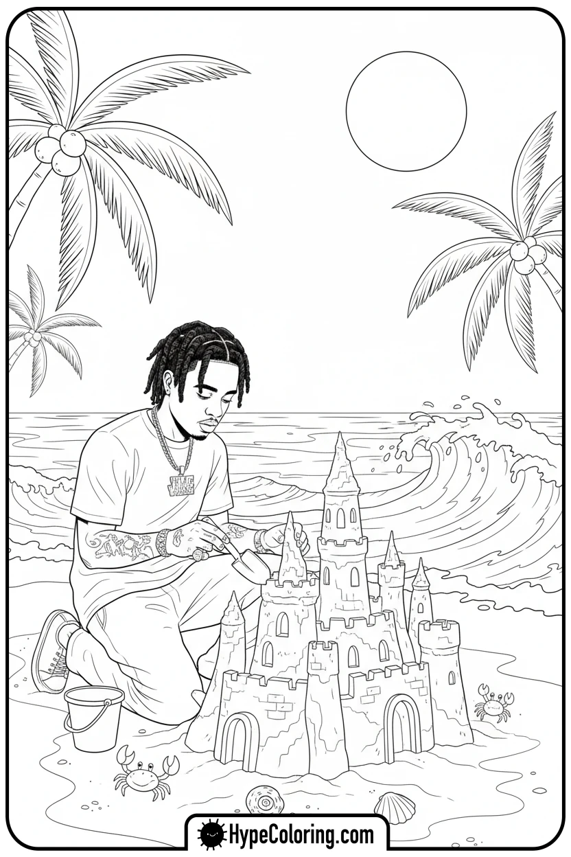 juice-wrld-building-sandcastle - juice wrld color page