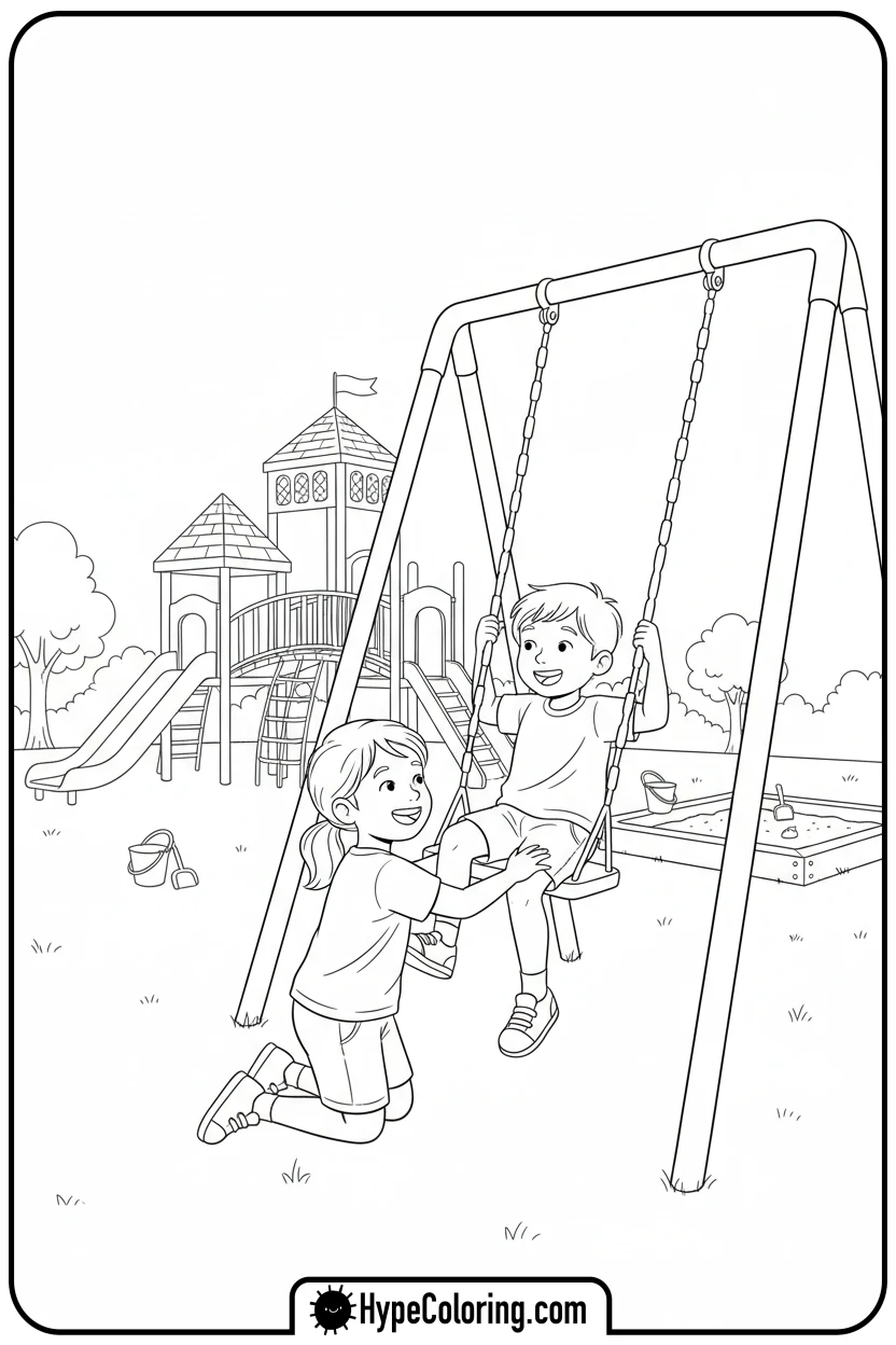 children-helping-each-other - juneteenth coloring pages