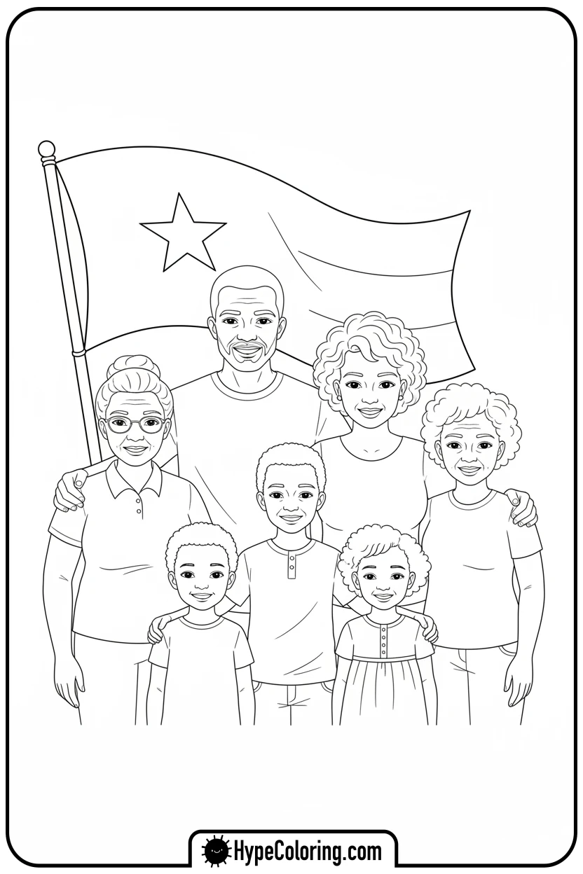 juneteenth-family-portrait - juneteenth coloring pages