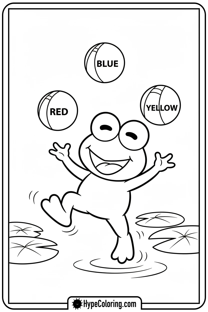 Click to download PDF keroppi-juggling-balls - keroppi coloring pages