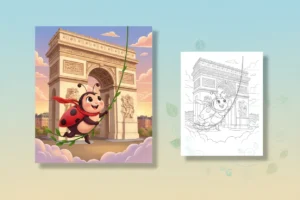 ladybug-enthusiastically-swinging-past-the - ladybug miraculous coloring pages