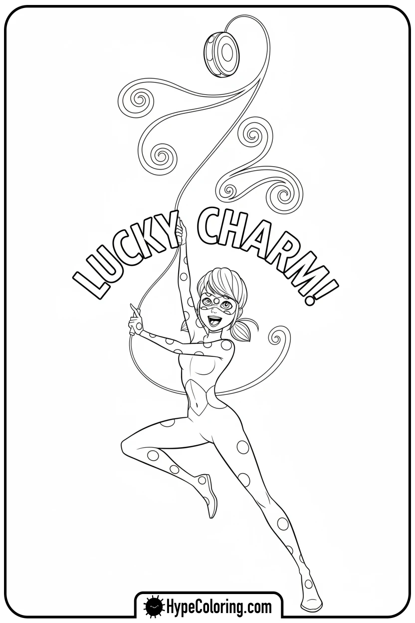 ladybug-calling-lucky-charm - ladybug miraculous coloring pages