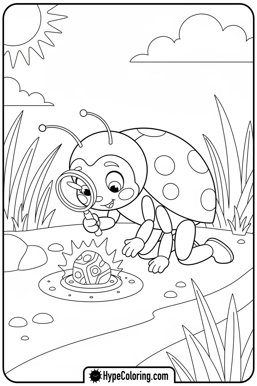 ladybug-examining-object - ladybug miraculous coloring pages