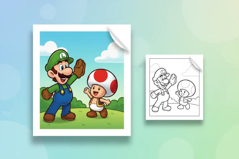 luigi-giving-a-happy-high-five - luigi mario coloring pages