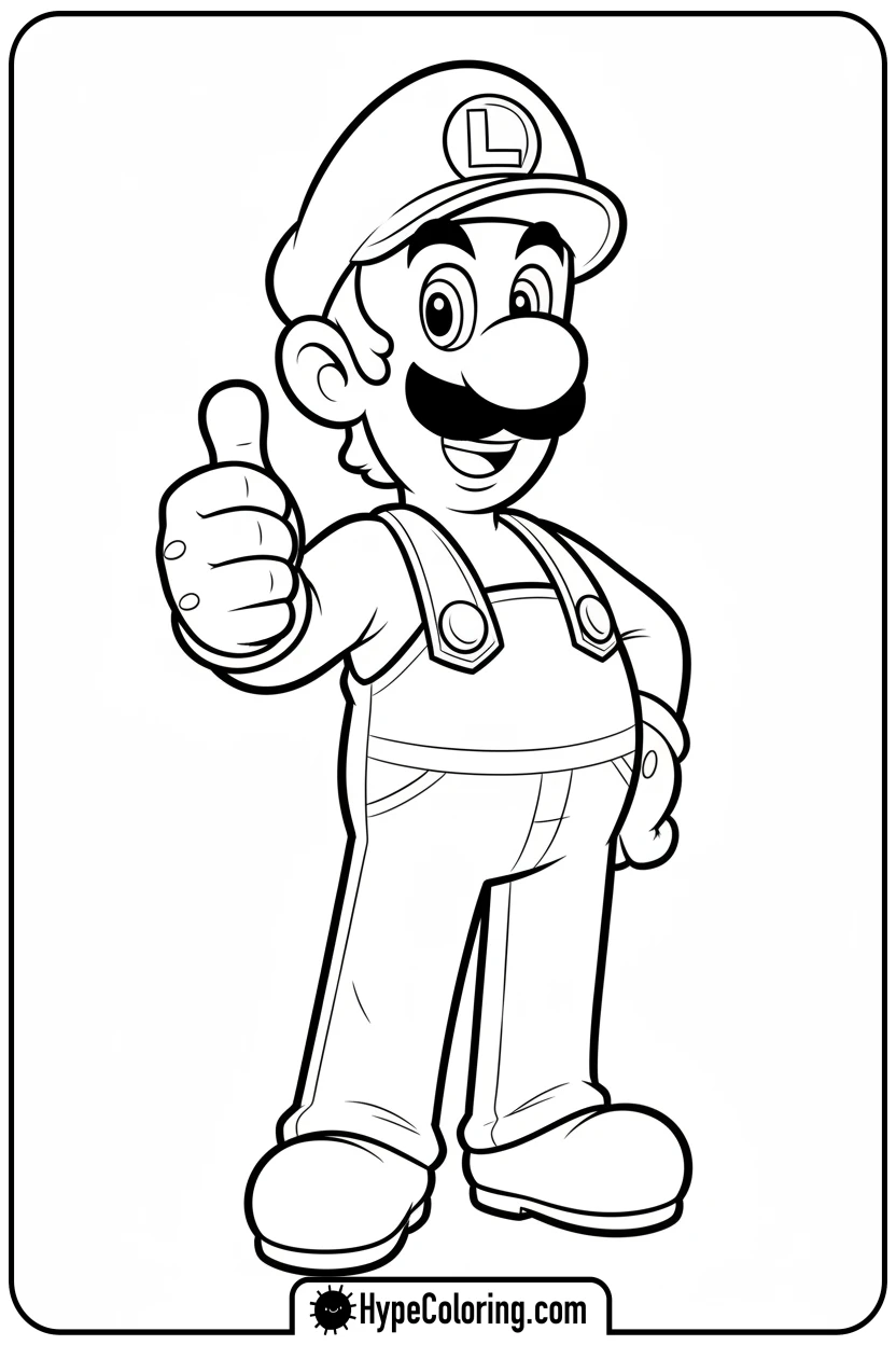 luigi-giving-thumbs-up - luigi mario coloring pages