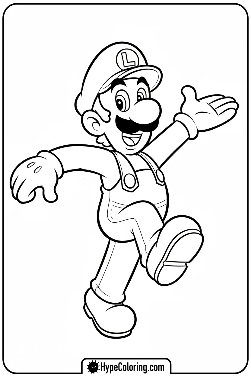 luigi-dancing-a-jig - luigi mario coloring pages