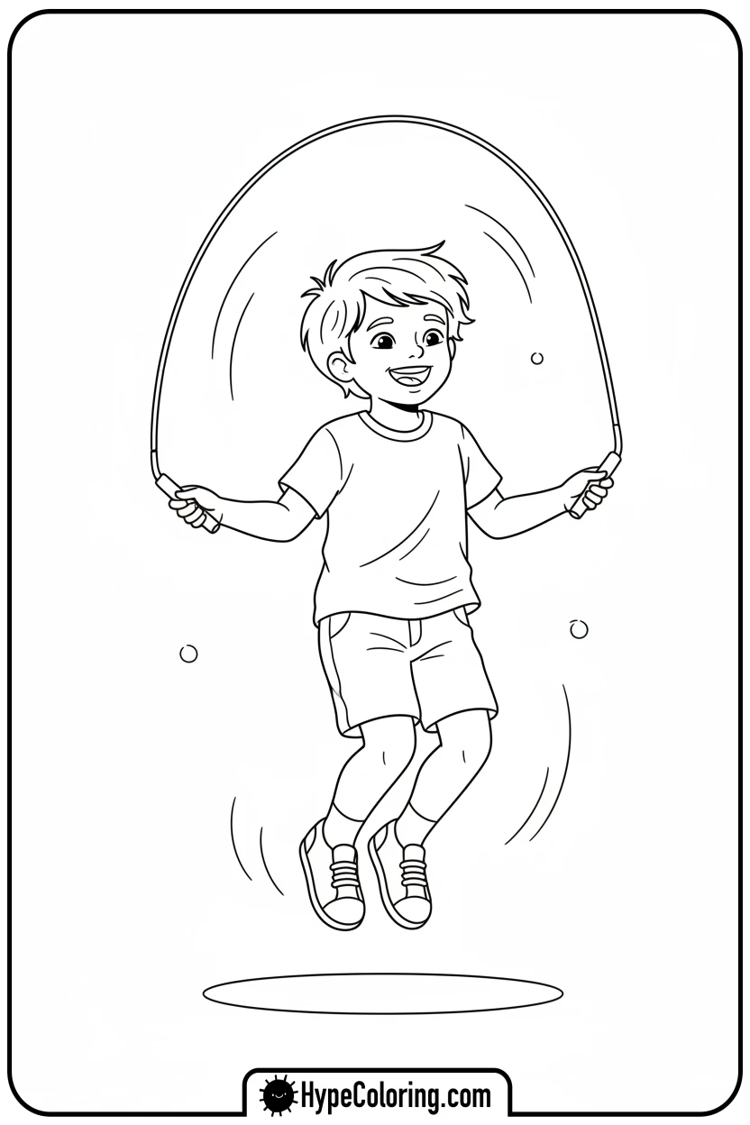 child-jumping-rope - make coloring book pages from photos