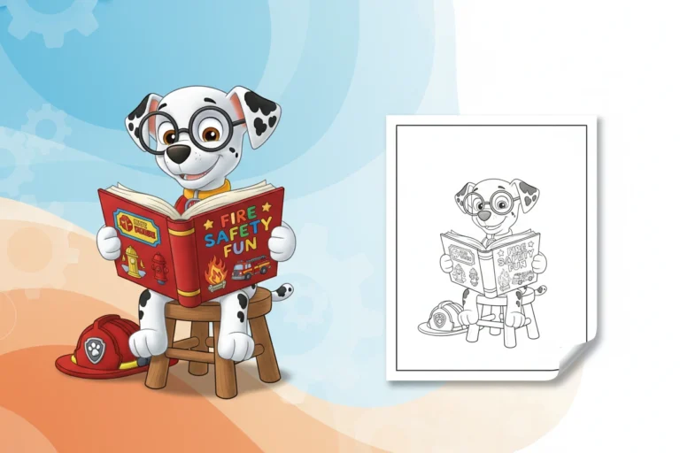 marshall-perched-on-a-stool - marshall from paw patrol coloring pages
