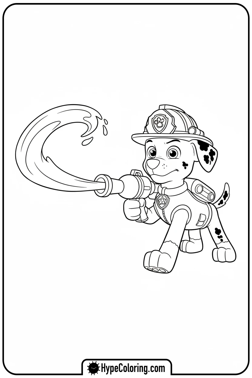 marshall-aiming-water-cannon - marshall from paw patrol coloring pages