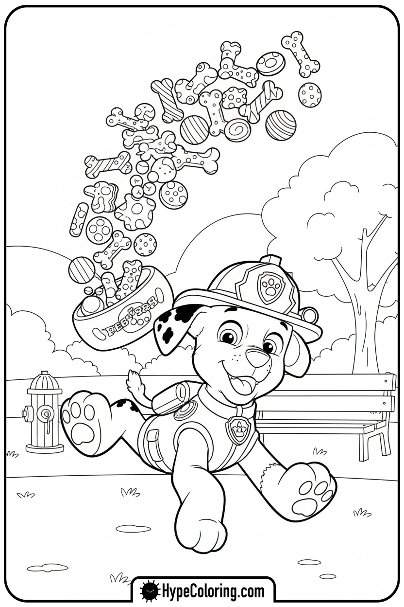 marshall-tripping-clumsily - marshall from paw patrol coloring pages