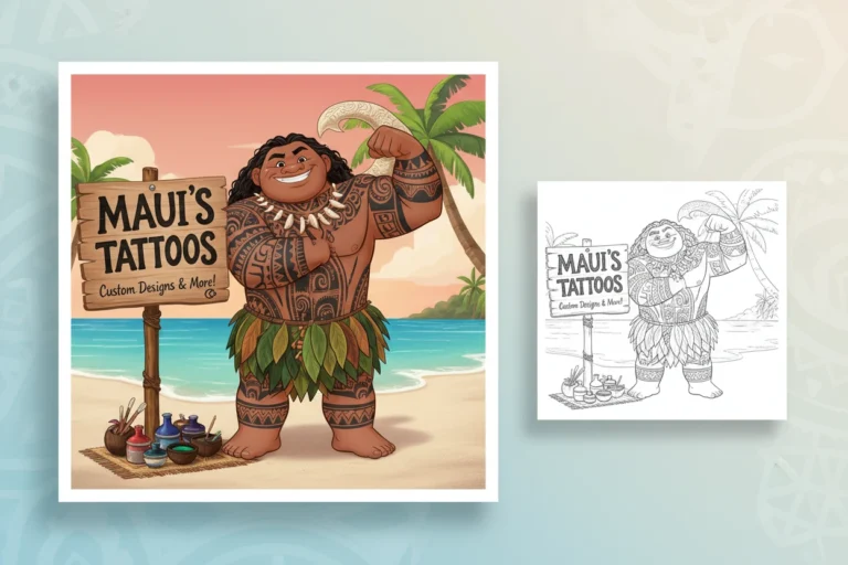 maui-proudly-showing-off-his - maui coloring pages