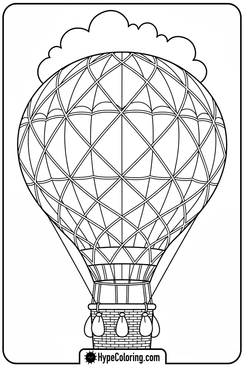 hot-air-balloon-rope-maze - maze coloring pages
