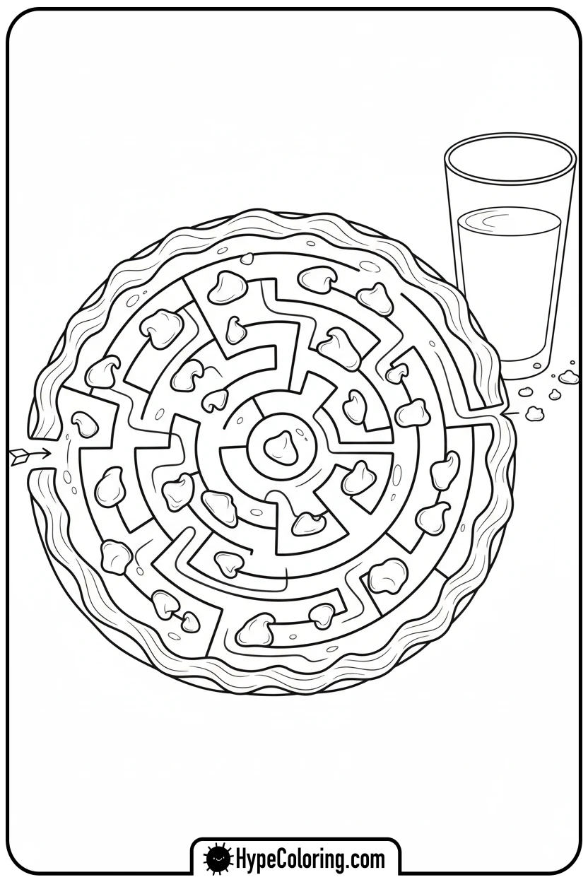 chocolate-chip-cookie-maze - maze coloring pages