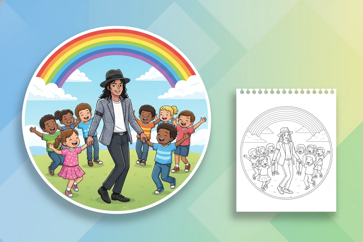 michael-jackson-holding-hands-and - michael jackson coloring pages