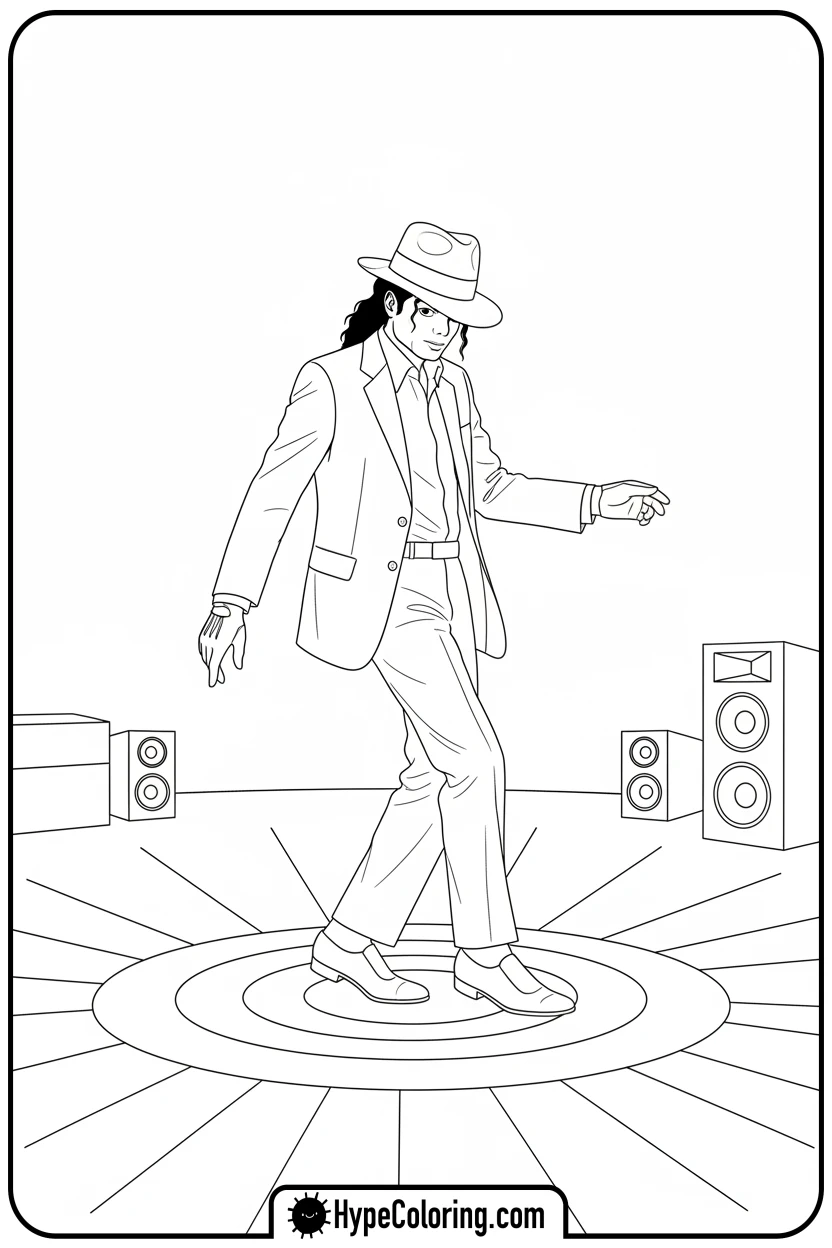 mj-doing-the-moonwalk - michael jackson coloring pages