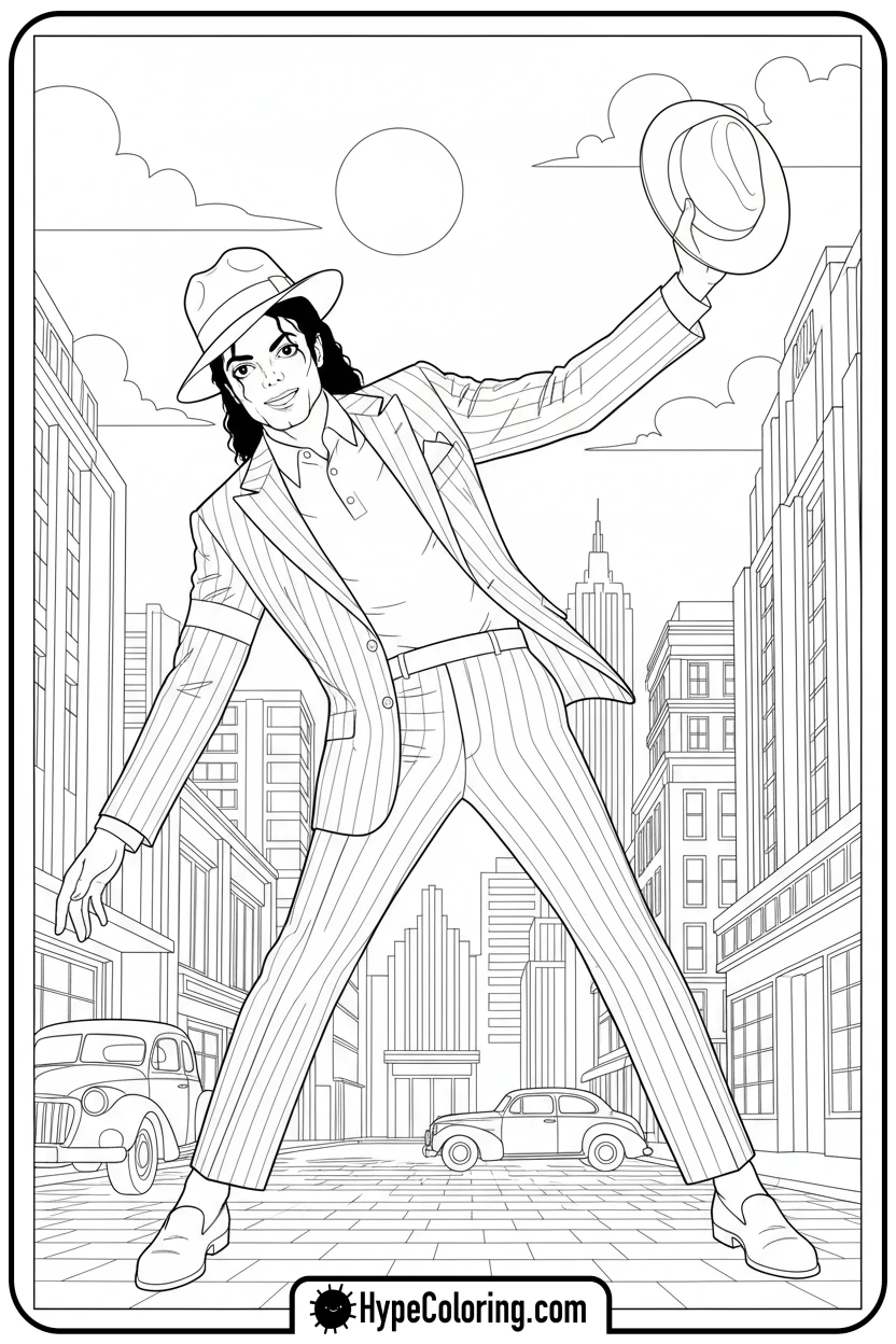 mj-doing-the-smooth-criminal-lean - michael jackson coloring pages