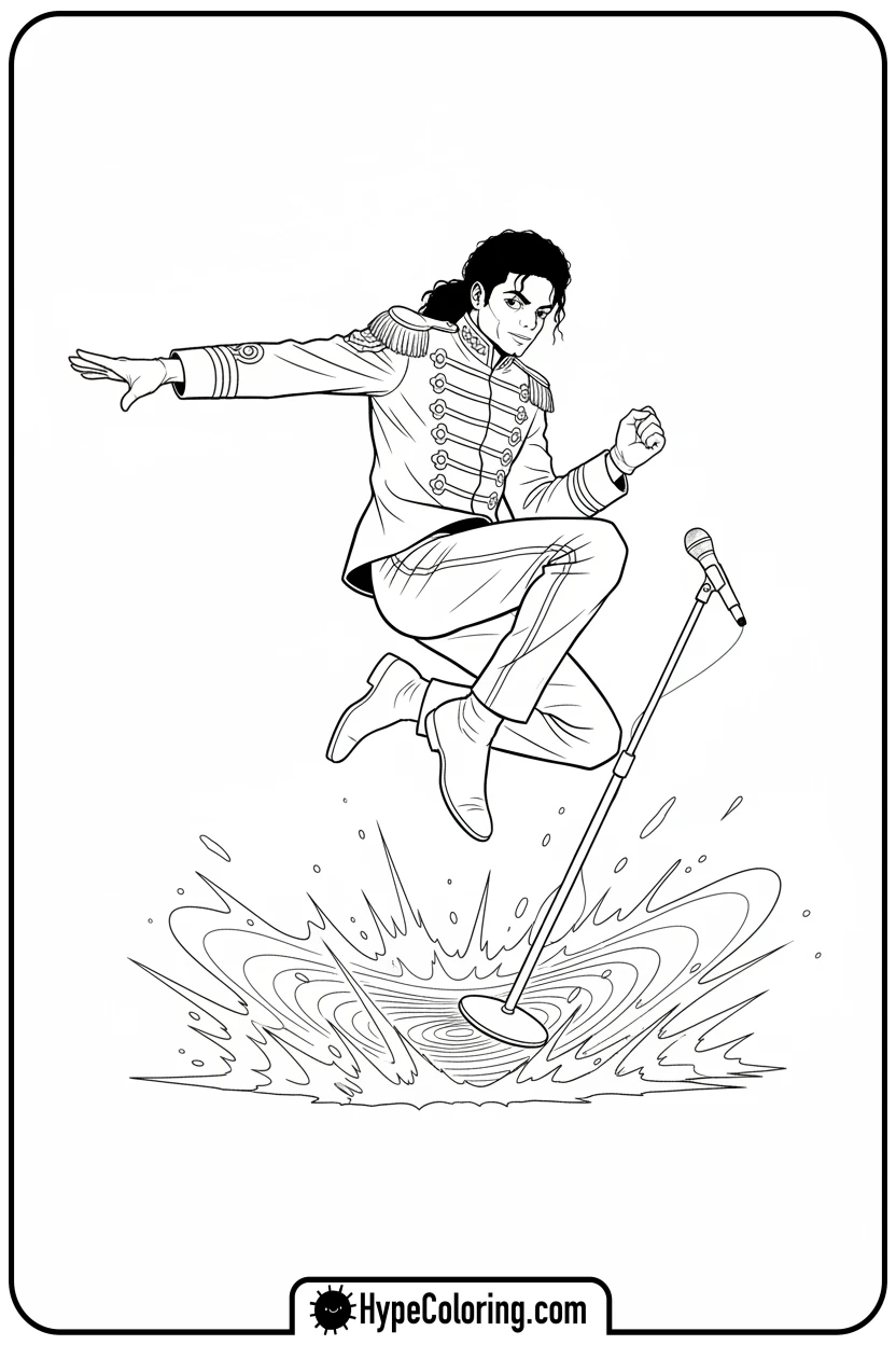 mj-jumping-high-on-stage - michael jackson coloring pages