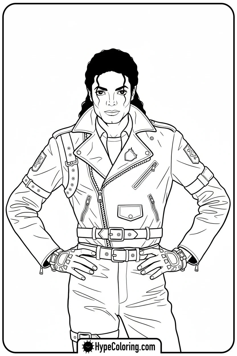 mj-in-his-iconic-bad-outfit - michael jackson coloring pages