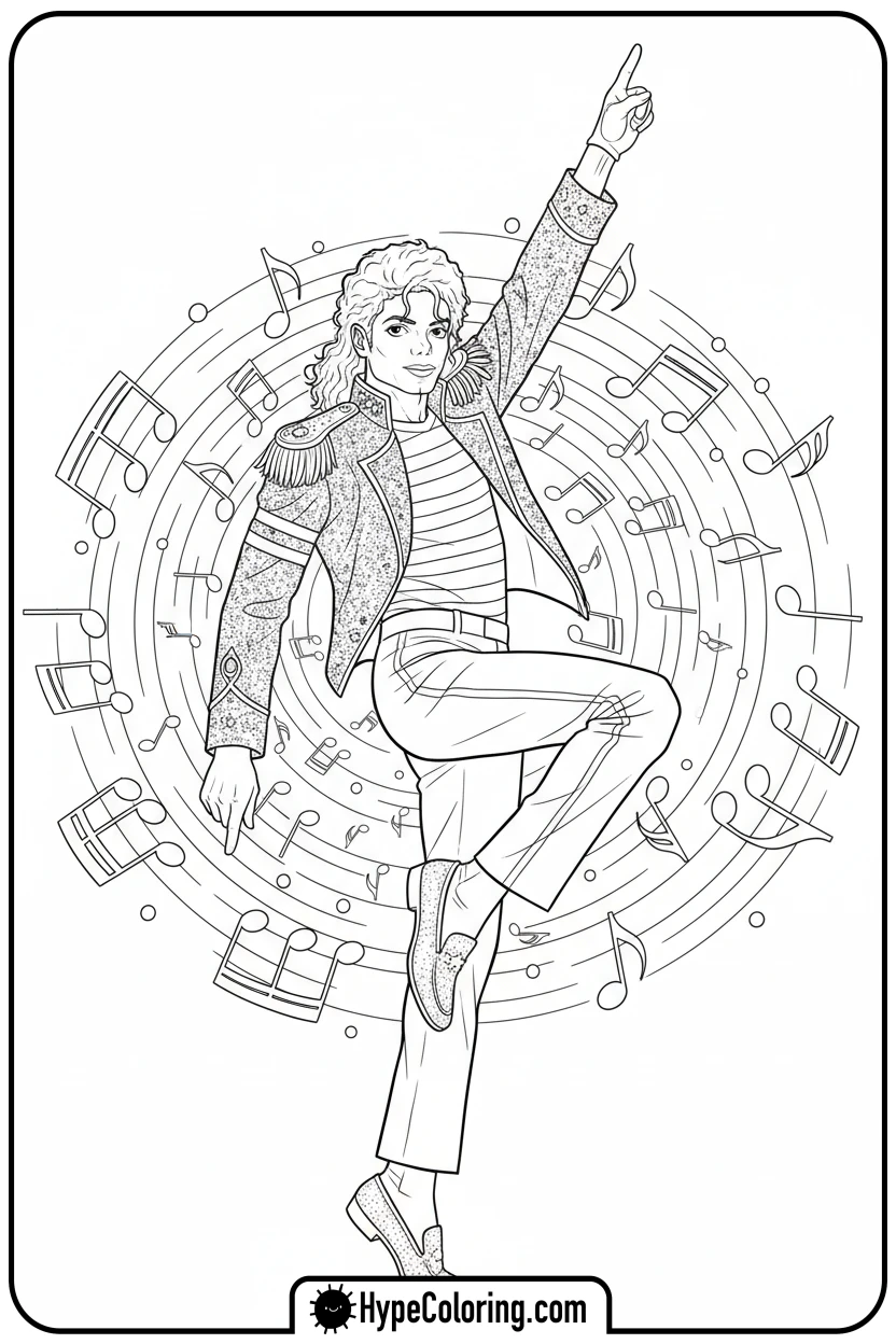 mj-pointing-upwards-dramatically - michael jackson coloring pages