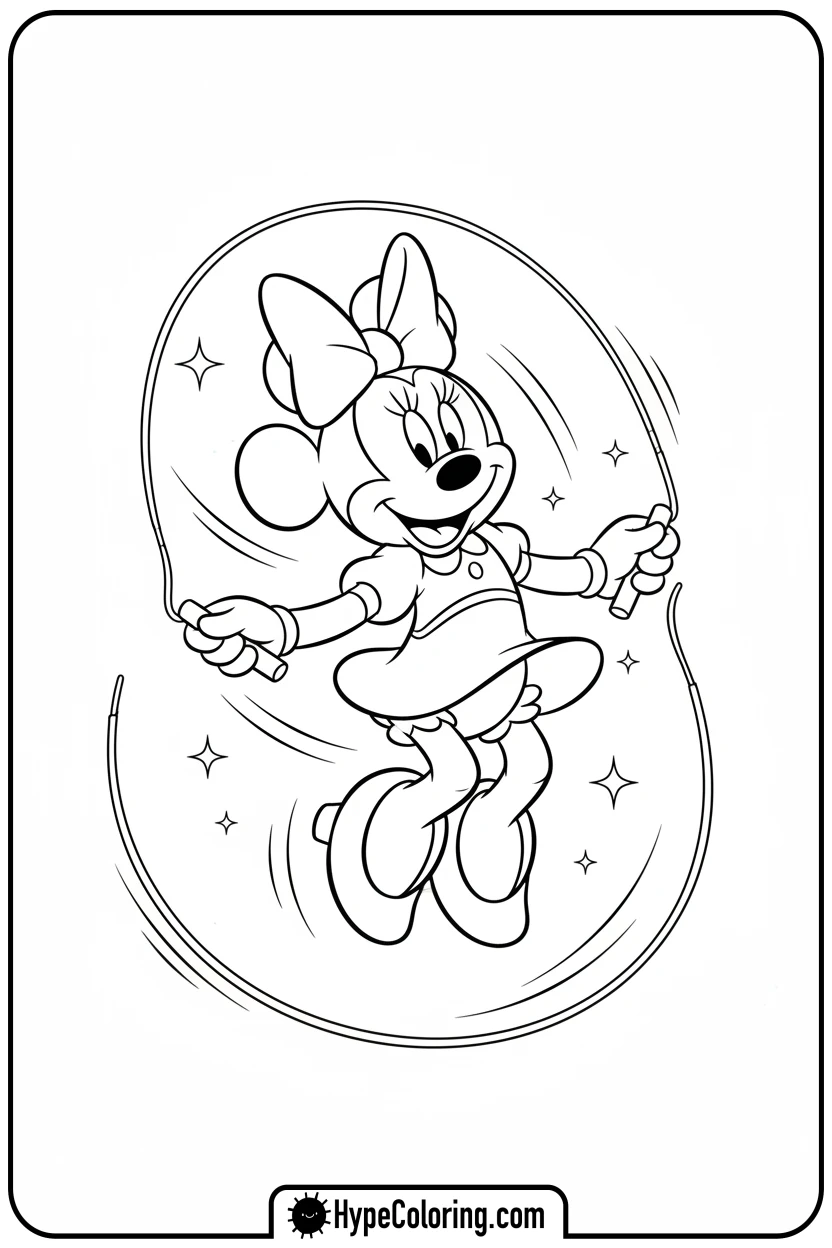Click to download PDF minnie-mouse-jumping-rope - minnie mouse printable coloring pages