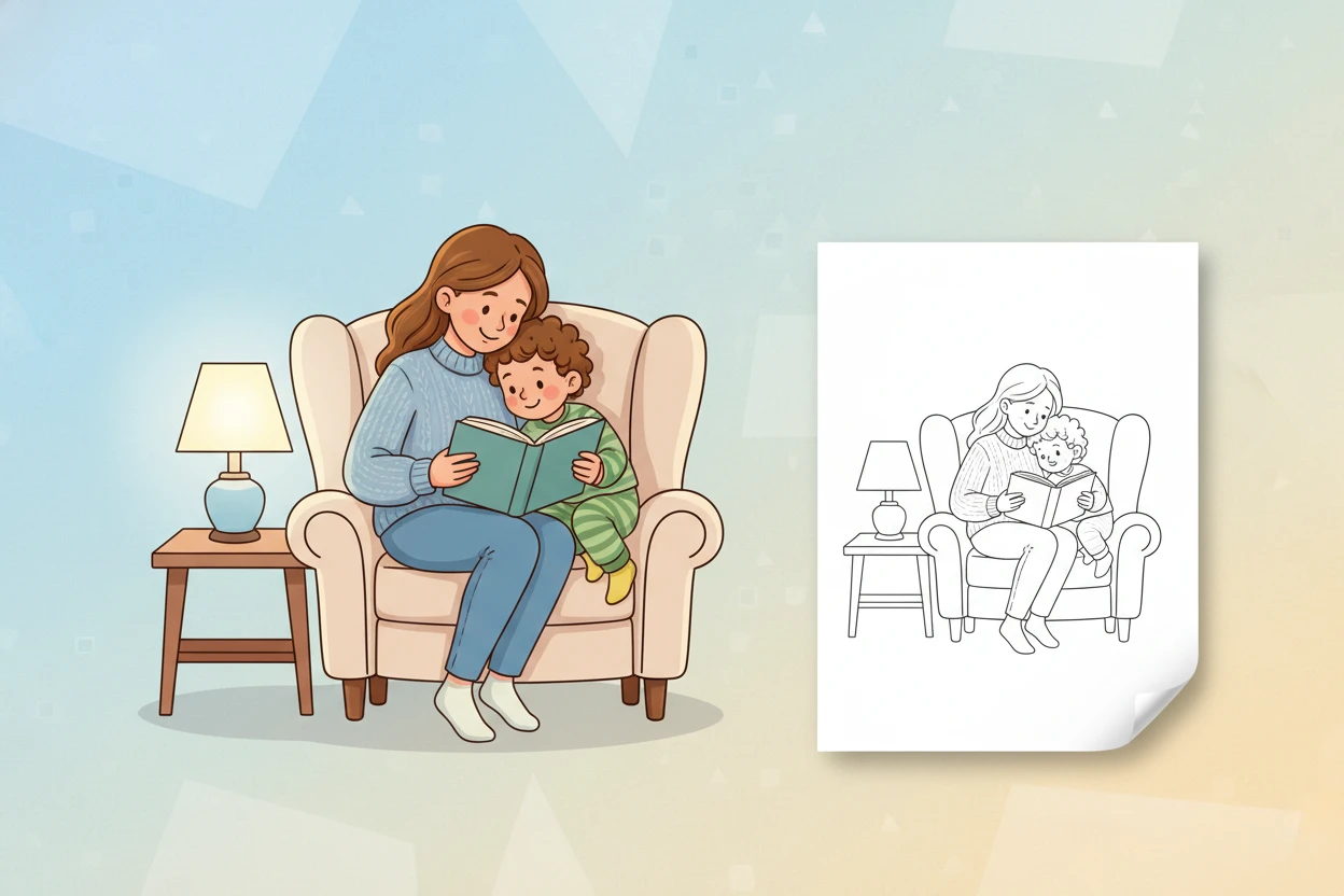 mom-sitting-on-a-cozy - mom coloring pages