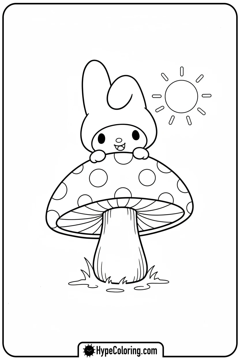 my-melody-playing-hide-and-seek - my melody color pages