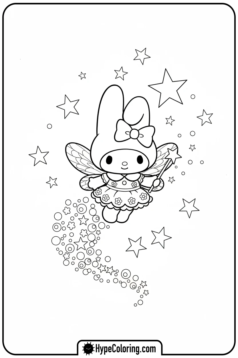my-melody-as-a-fairy - my melody color pages