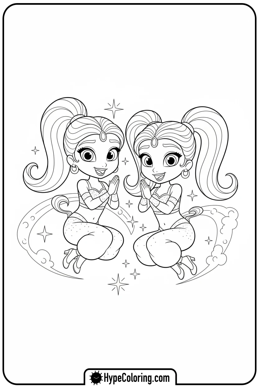 shimmer-and-shine-granting-wish - nick jr coloring pages