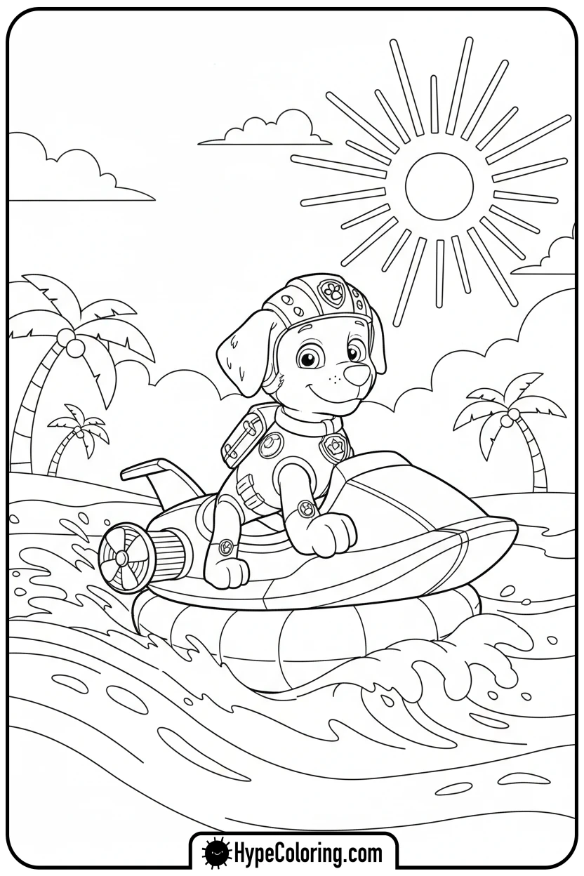 zuma-surfing-hovercraft - nick jr coloring pages