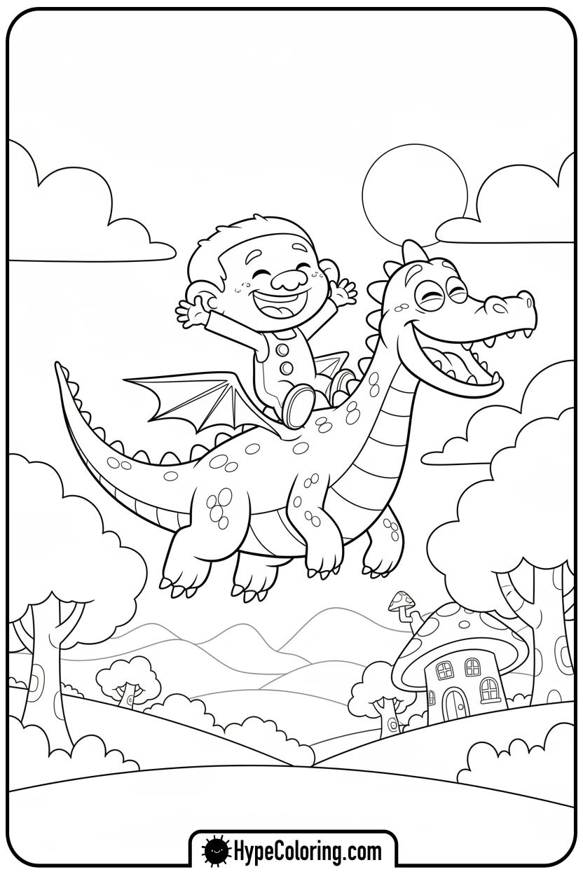 wally-riding-norville - nick jr coloring pages