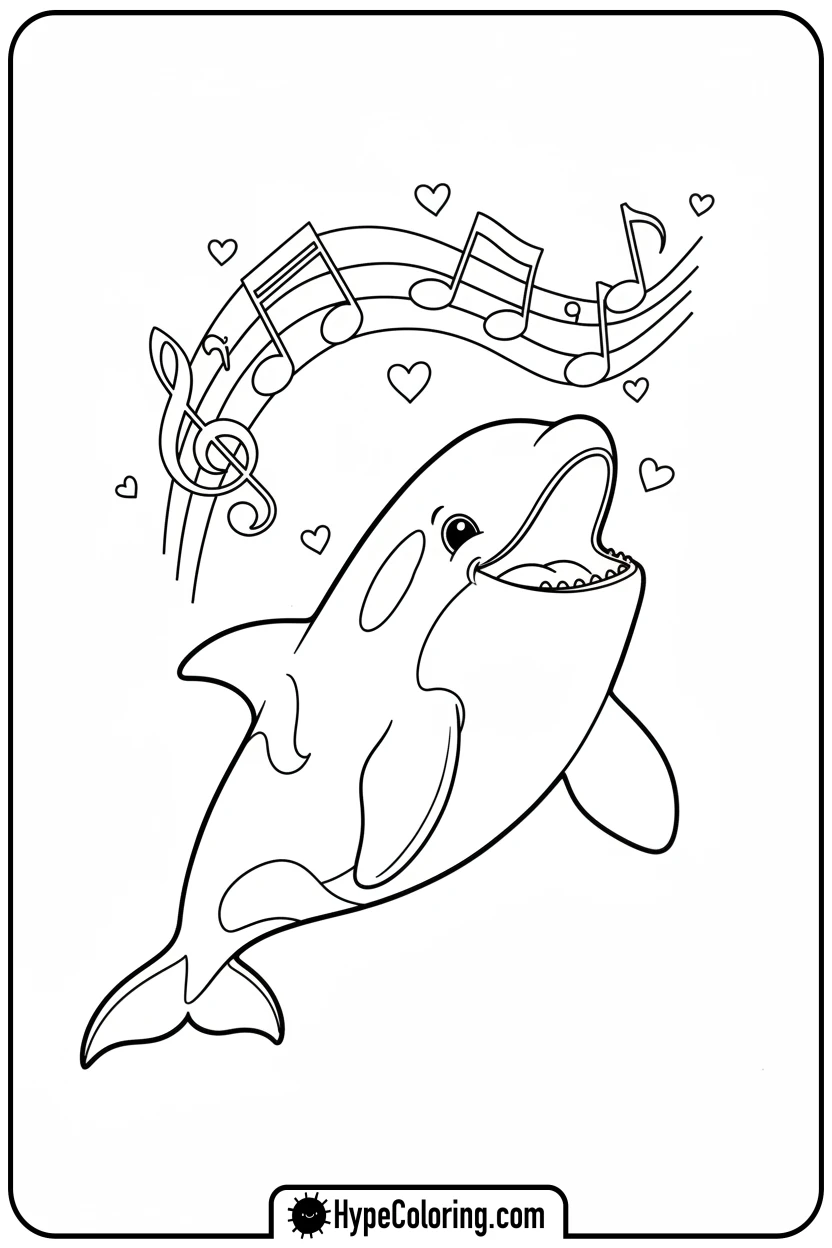 orca-singing-joyfully - orca coloring pages