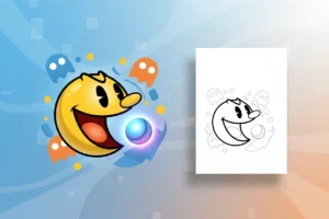 pac-man-with-a-huge-open - pac man coloring pages