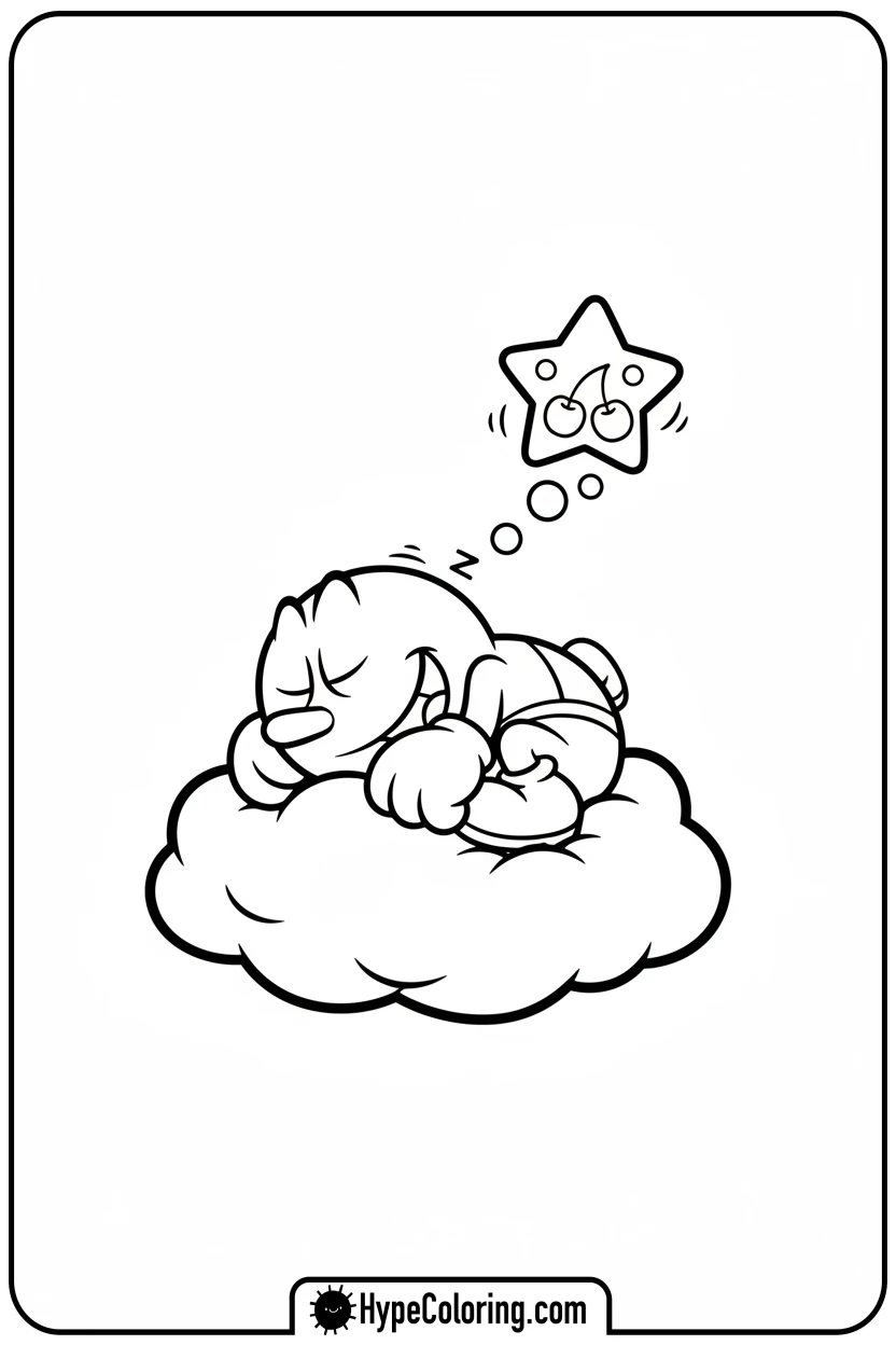 pac-man-sleeping-peacefully - pac man coloring pages