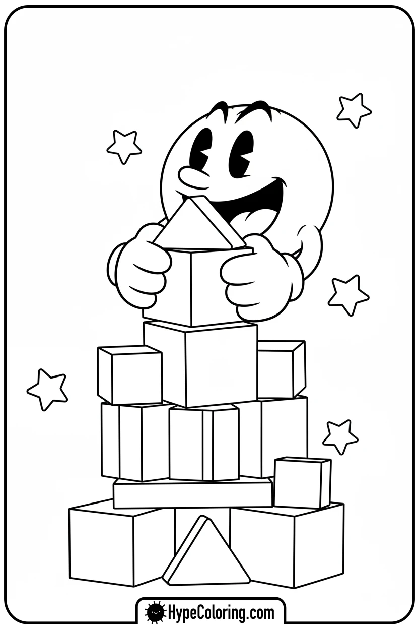 pac-man-building-blocks - pac man coloring pages