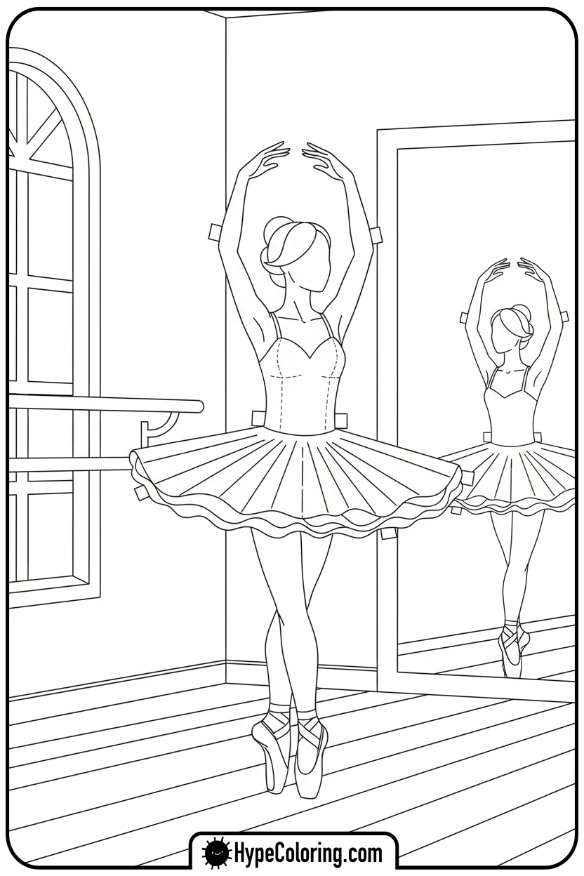 ballerina-paper-doll-dancing - paper doll coloring pages