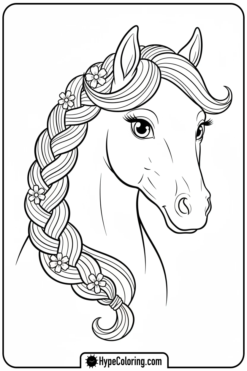 close-up-of-pegasus-with-flower-mane - pegasus coloring pages