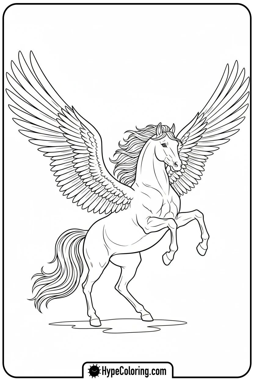 pegasus-rearing-up - pegasus coloring pages
