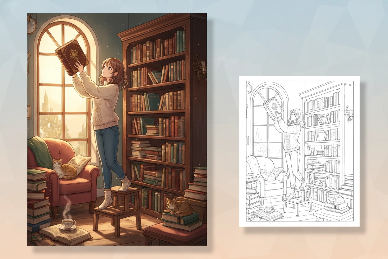 anime-character-in-a-cozy - anime color pages