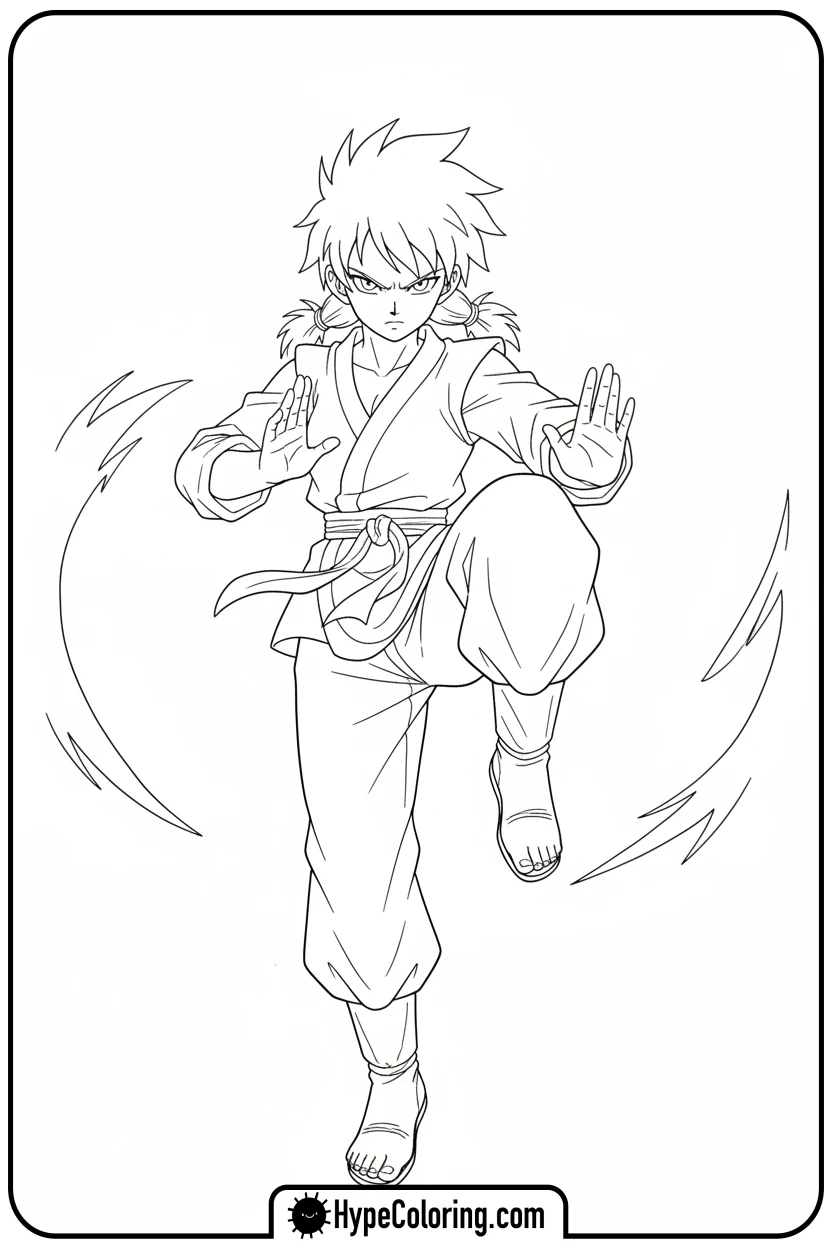 anime-character-martial-arts - anime color pages