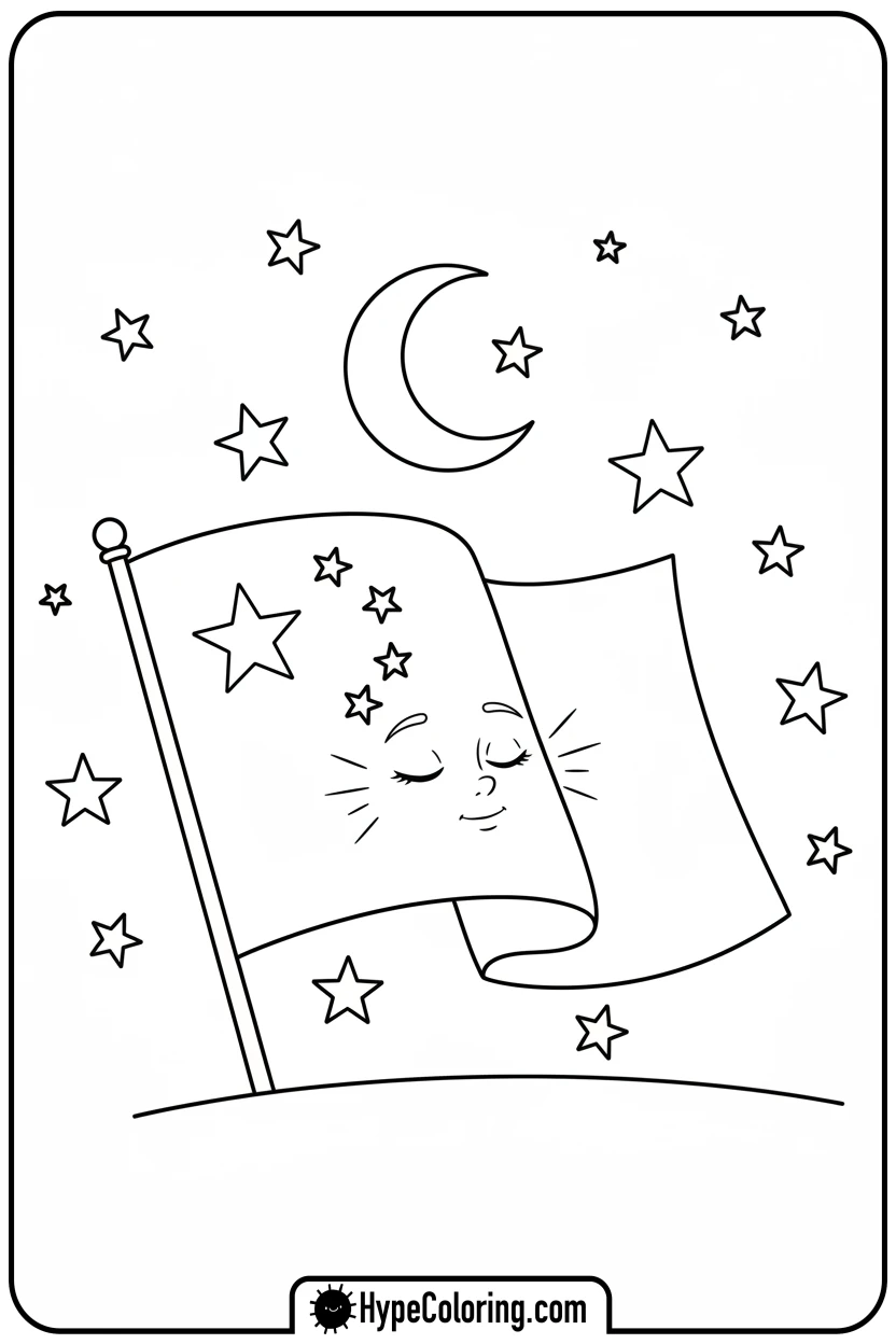 Click to download PDF chinese-flag-stargazing - chinese flag coloring page